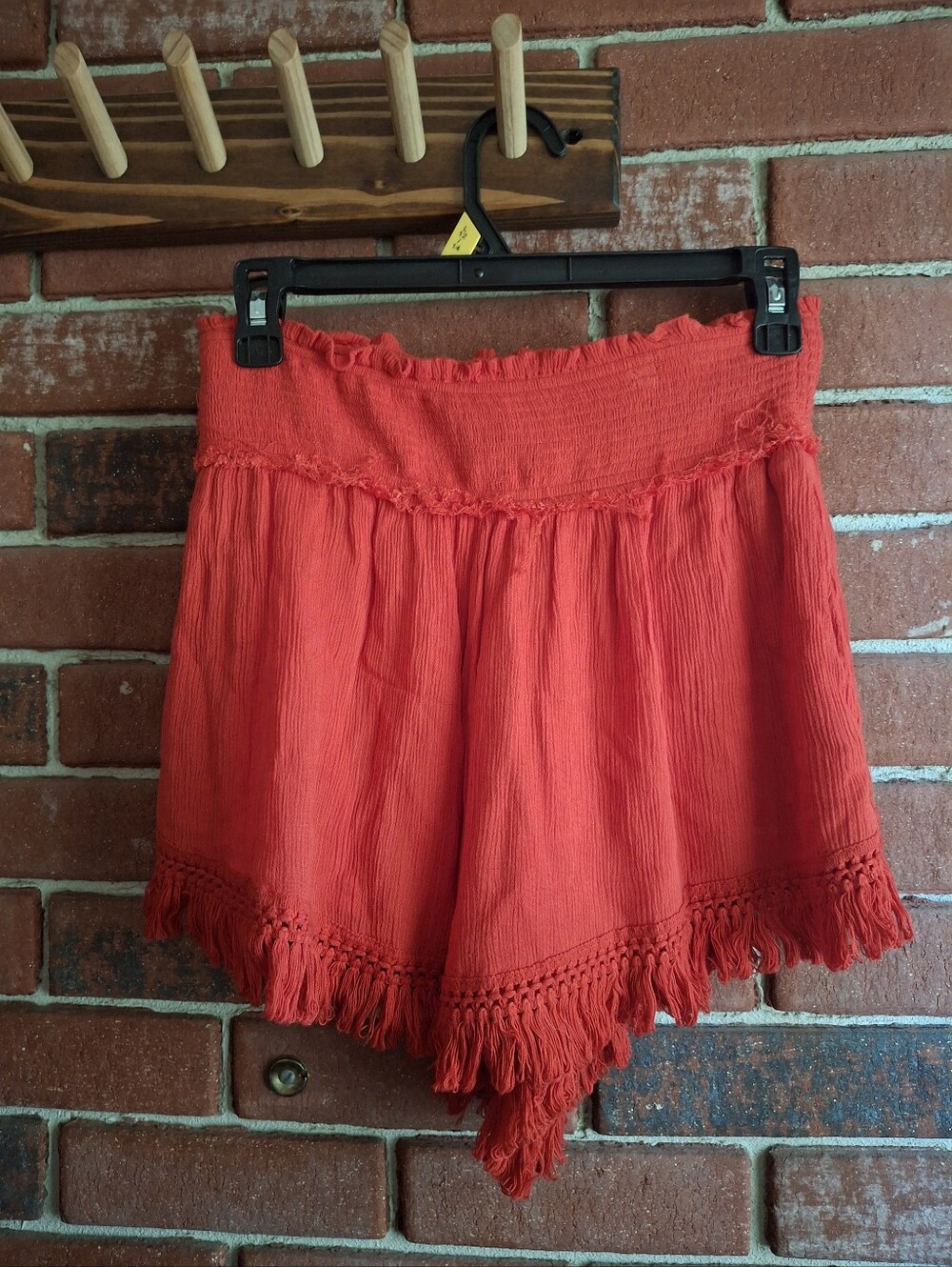 Free People High-Waist Fringe Hem Shorts